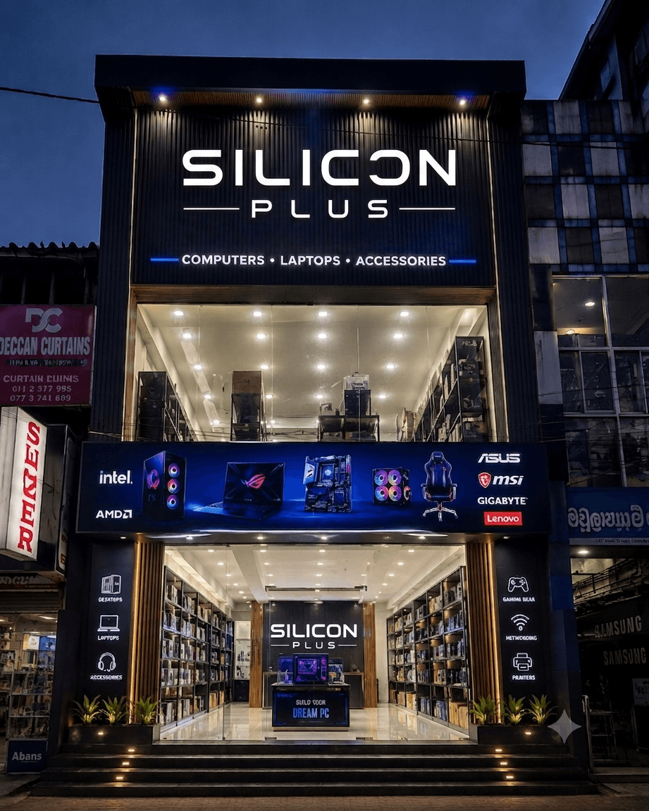 The Silicon Plus store in Thihagoda, Matara at night